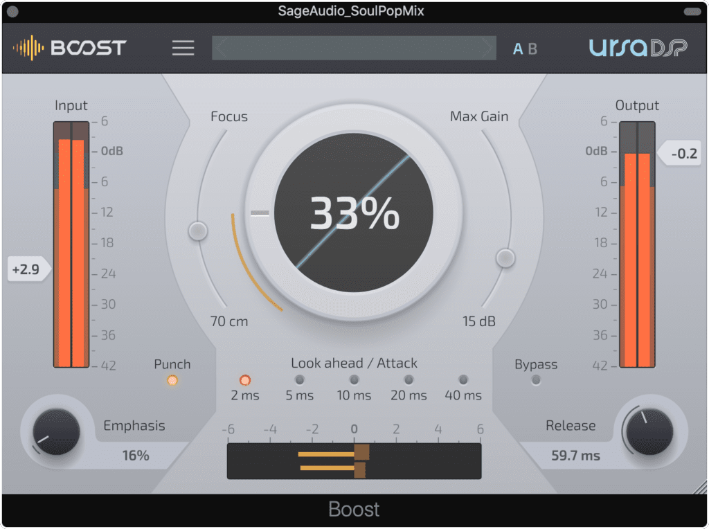 Boost is a limiter, maximizer, and low-level compressor.