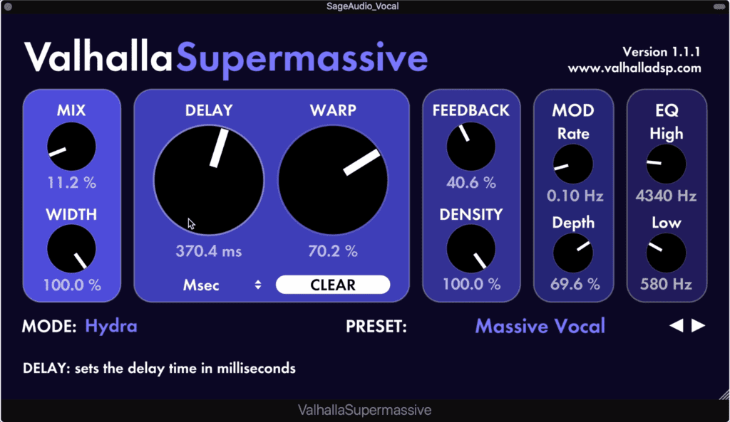 Supermassive is a fantastic plugin with unique settings and the ability to drastically alter the signal.