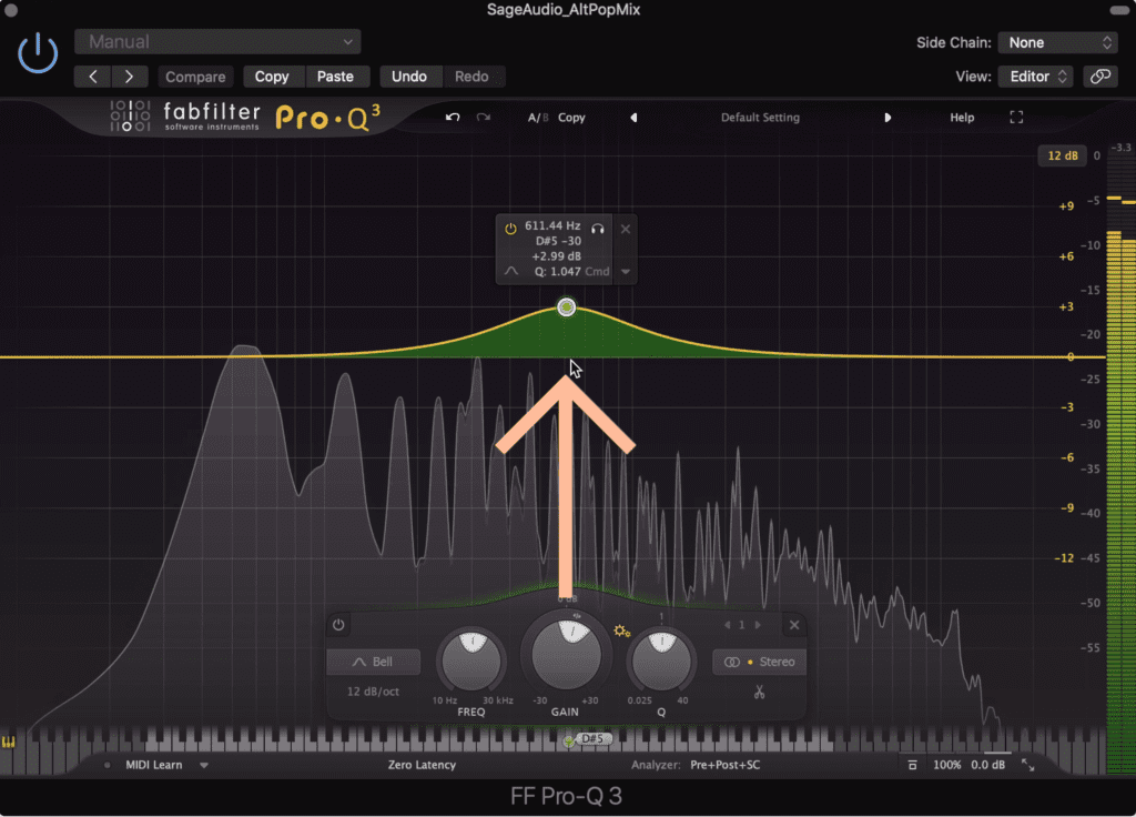 Use an EQ to boost particular frequencies.