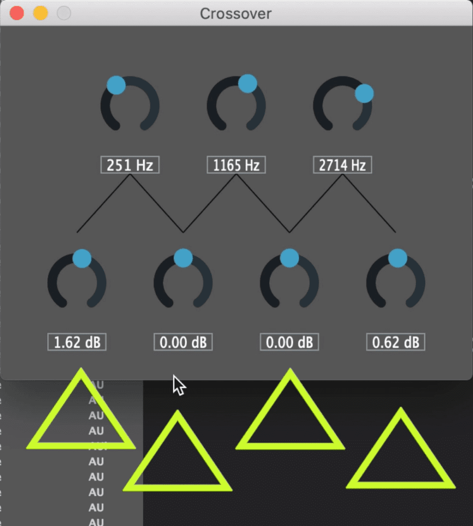 Using the crossover plugin in the DDMF Metaplugin, we can separate the signal into 4 bands.