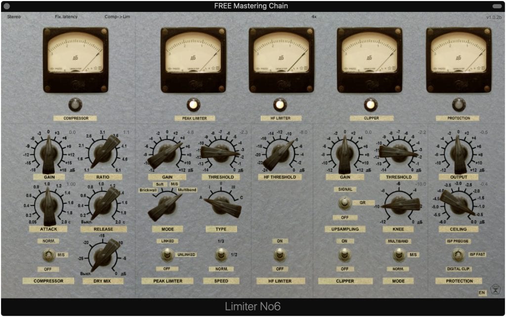 Limiter No. 6 is a fantastic free multi-band limiter and clipper.