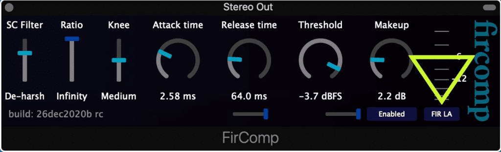 Click FIR LA to engage this aspect of the compressor.