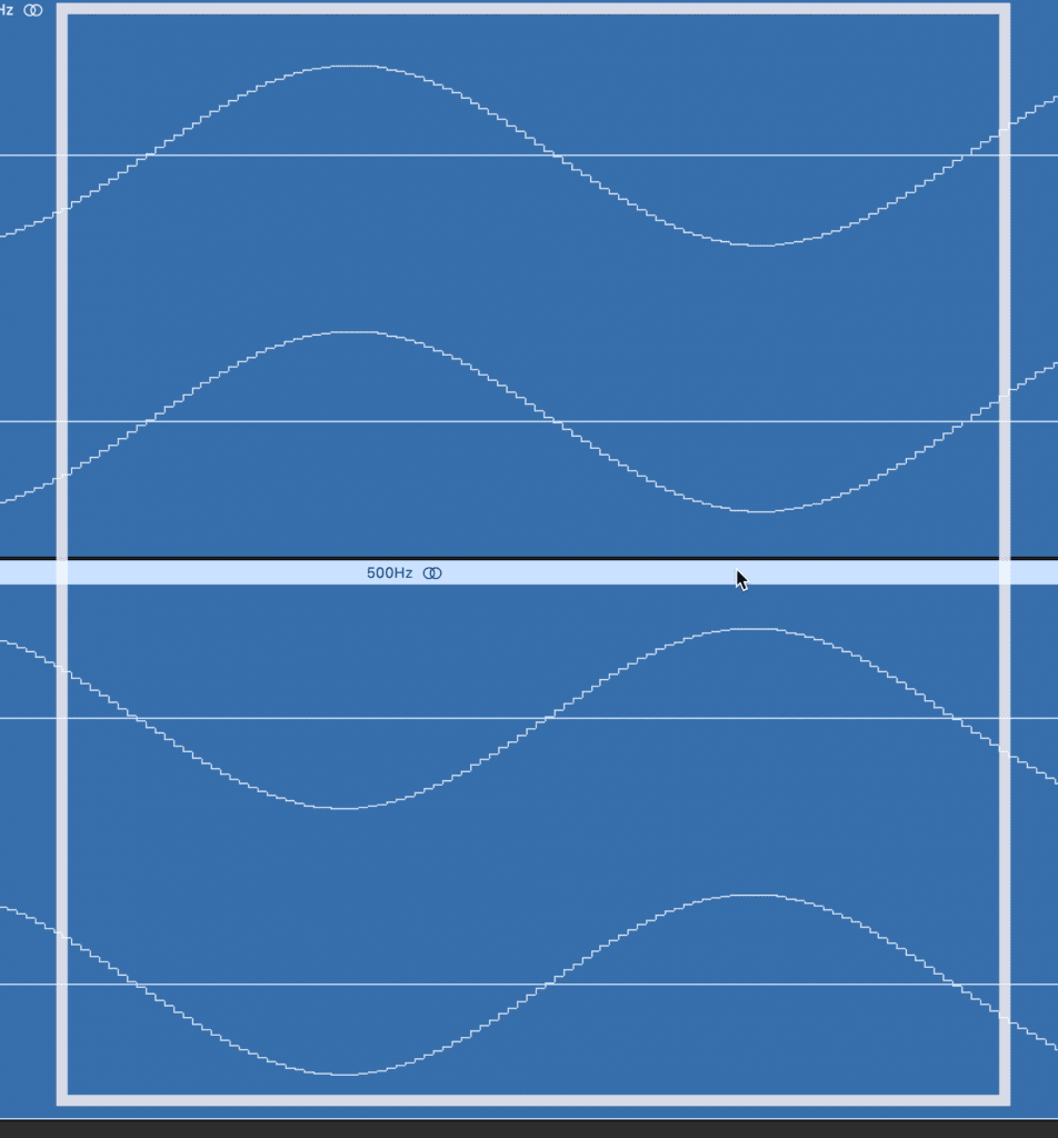 Shown here are 2 out-of-phase sine waves.