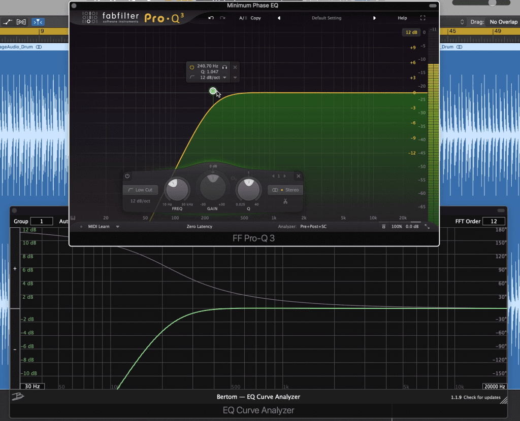 This phase inconsistency is made worse when using a low-cut or high-pass filter.