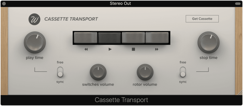 Cassette Transport emulates the sounds of a tape deck speeding up and slowing down.