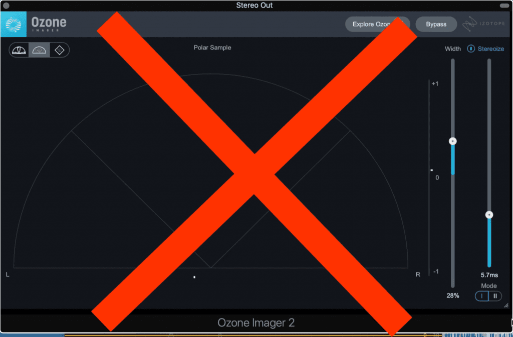 It's best not to use a delay-based stereo imager when mastering.