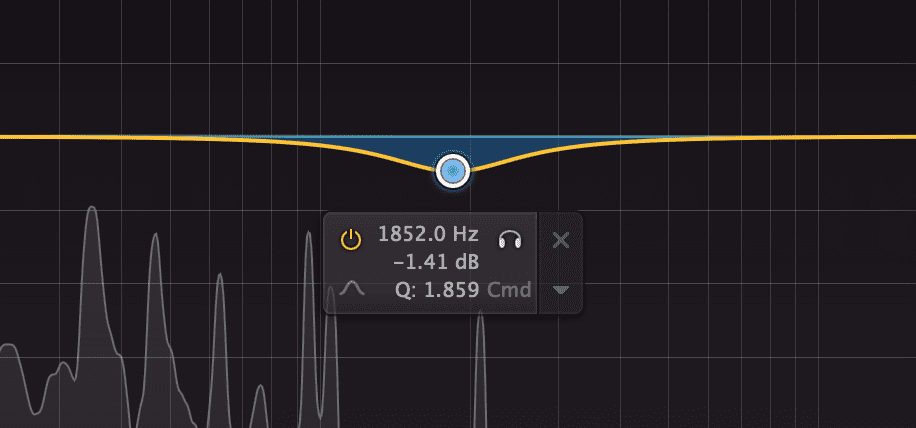 Attenuating 2kHz will help the vocal stand out when it's eventually recorded over the beat.