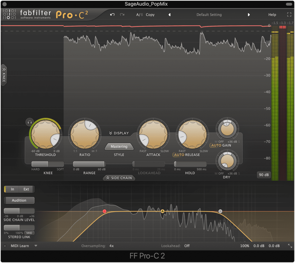 I very subtly used a compressor to control dynamics and boost the mid range.