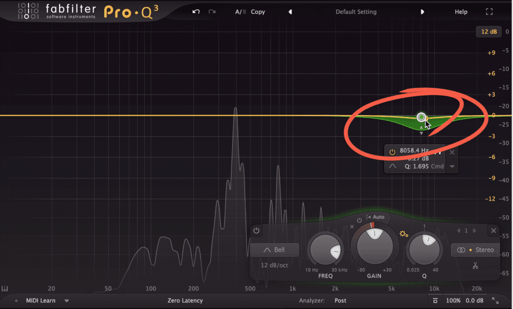 Dynamic equalization offers a lot of flexibility when de-essing vocals.