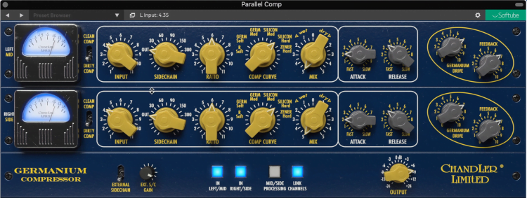 This compressor is great for achieving mild distortion, especially when used for parallel processing.