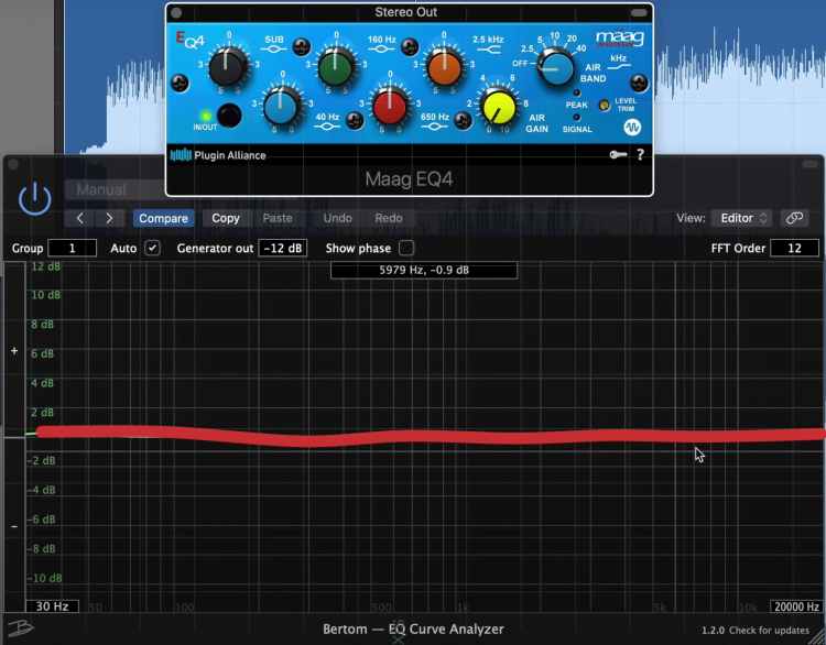 Here's the initial curve created by the Maag EQ4.