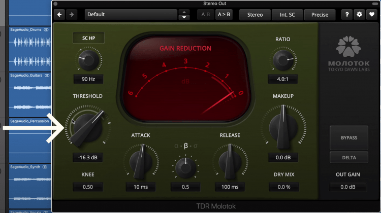 Notice how the threshold shows the amplitude of the signal.