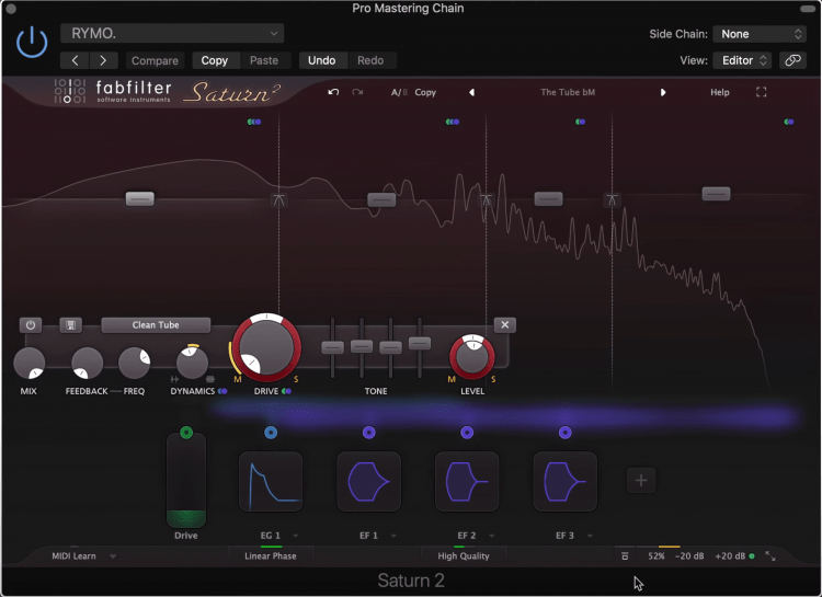 Saturn 2 seems to add a lot of character to the master which the Tube Amp cannot.