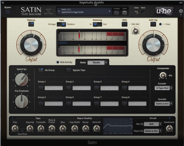Satin is a complex tape machine emulation plugin.