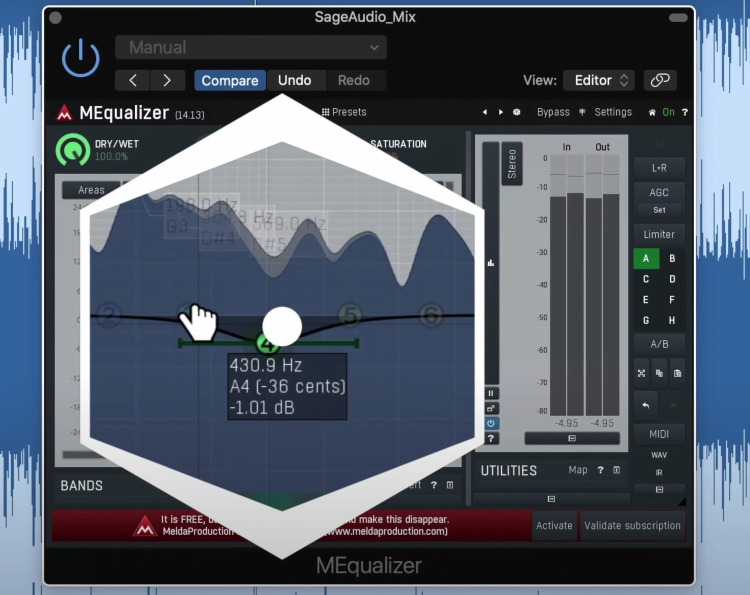 We'll be using this equalizer for subtractive equalization.