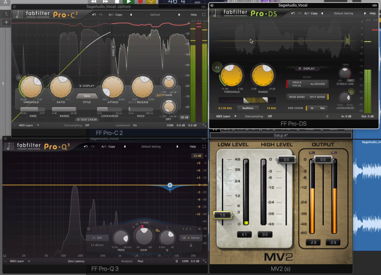 Dynamics effect play a large part in controlling and augmenting a vocal.