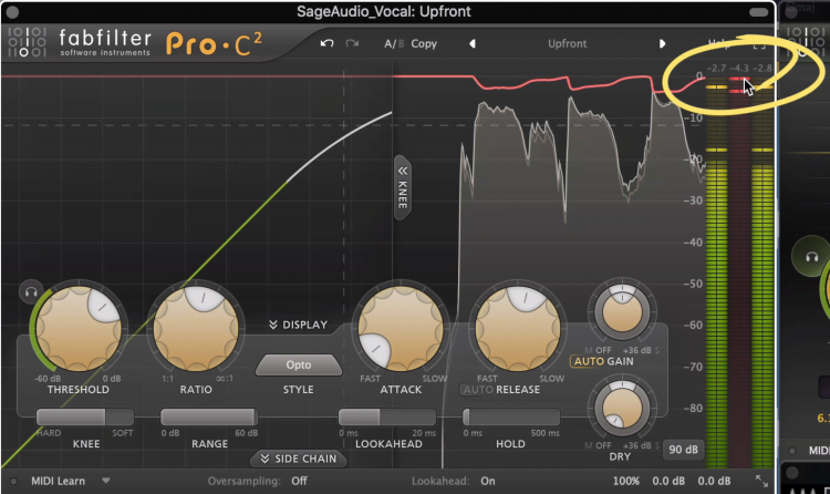 Notice that only 4dB of attenuation is being used.