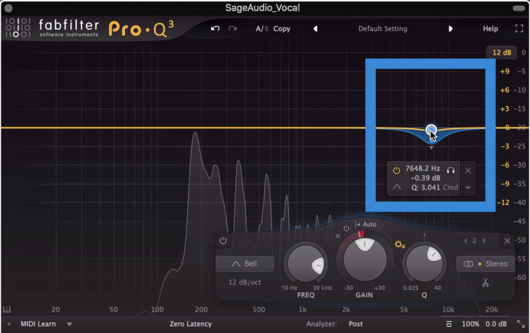 A dynamic equalizer can be used as a de-esser.