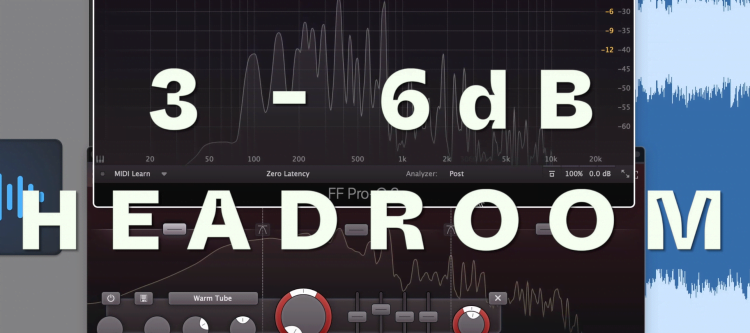 3 to 6dB of headroom is a good range to start with when mastering.