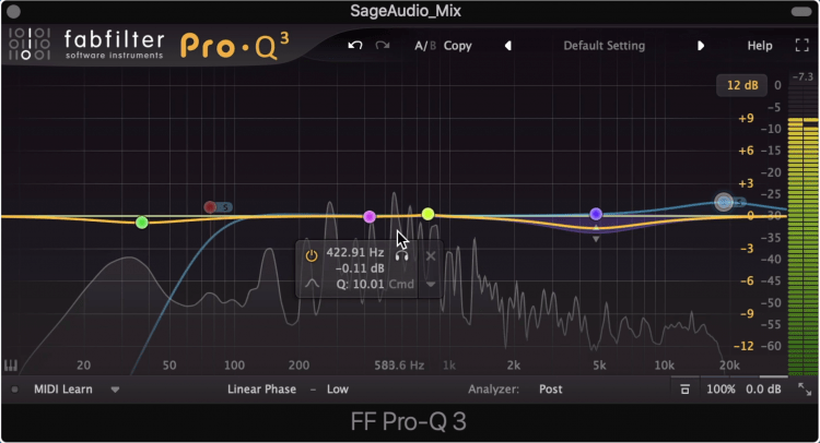 The Pro Q 3 offers a lot of control, both of the stereo image and the frequency response.