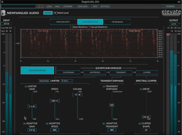 Elevate can separate the signal into 26 independent bands.