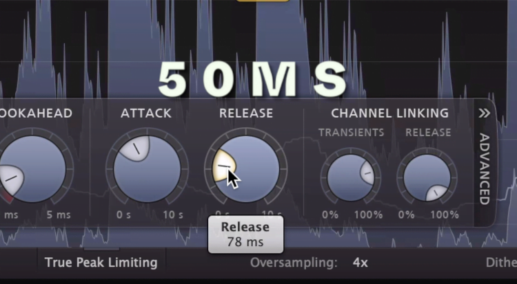 50ms is a good starting point for your release time.