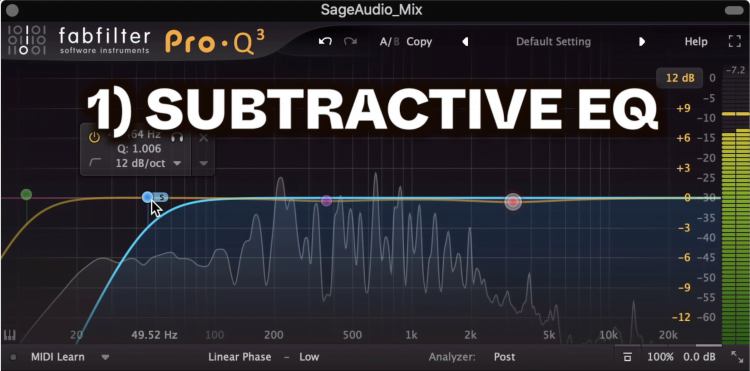 Subtractive EQ is a good first step in any mastering chain.
