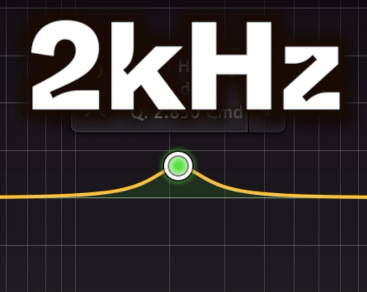 Boost 2kHz to add some clarity to a vocal.