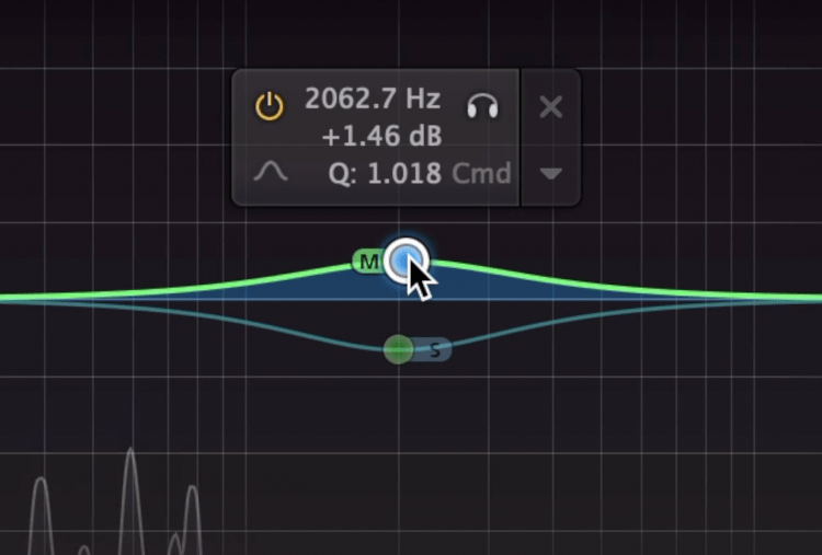 When equalizing a stereo vocal bus, you can affect both the mid and side image.