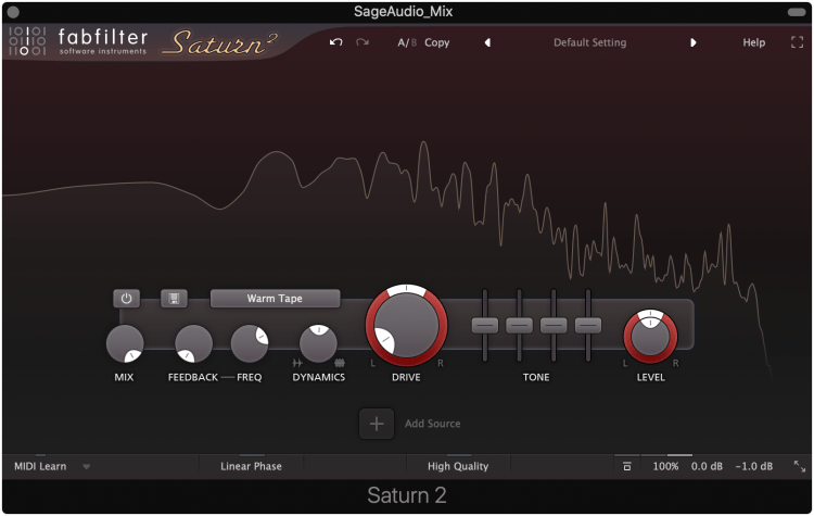 Saturation is a combination of distortion and compression.