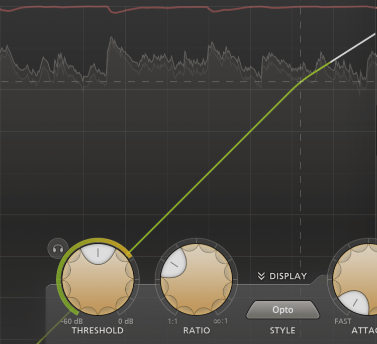 The knee makes compression more gradual at softer settings, or more accurate at harder settings.